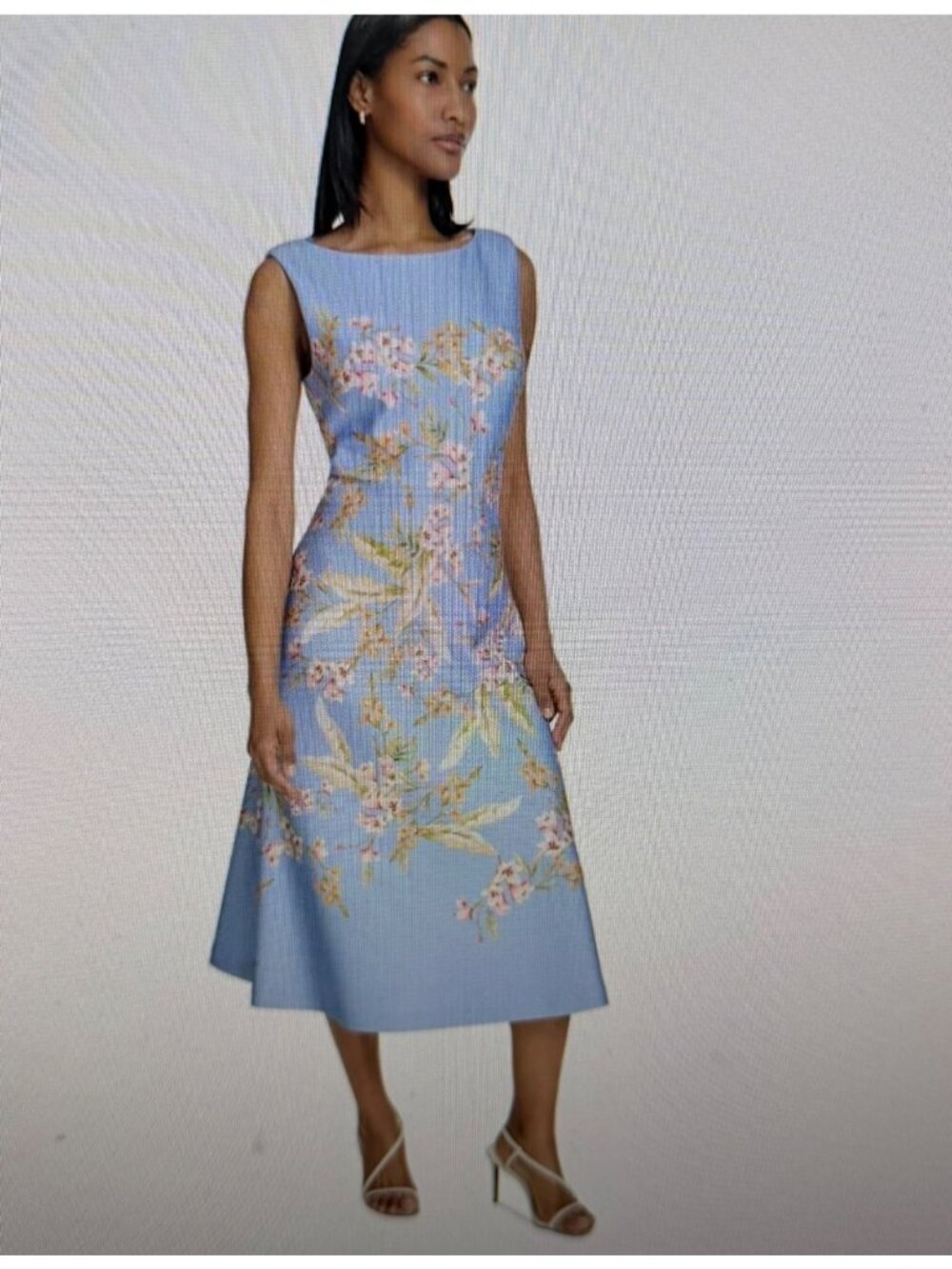 Halson Women’s Sleeveless Placed-Floral Flare Dress Size 16